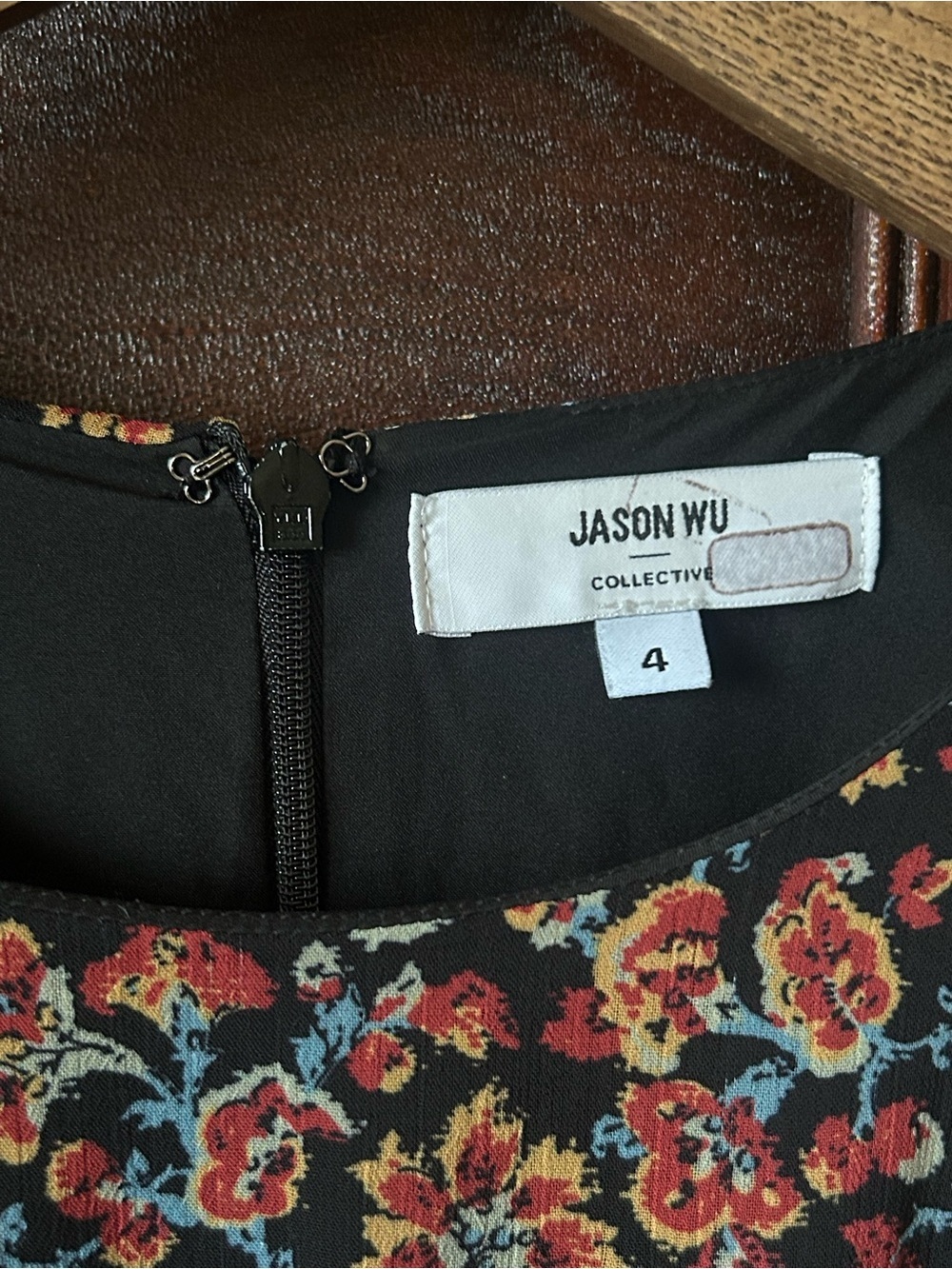 Jason Wu X RTR Chiffon Tie Waist Dark Floral Mini Dress Size 4 - Picture 8 of 8